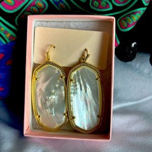 Elle Gold Drop Earrings in Ivory Mother-of-Pearl (Never Worn!)